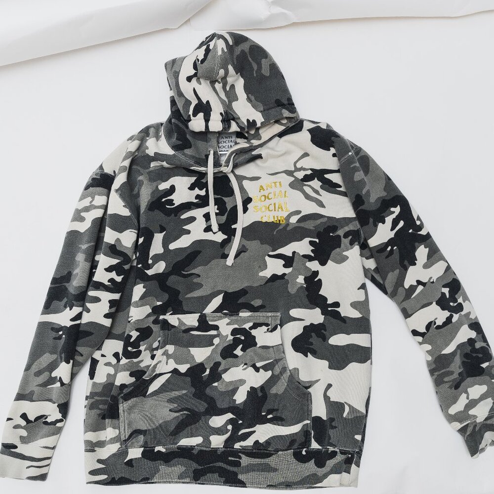 ASSC Anti Social Social Club ASSC Camo Hoodie Gold Logo Size L 100% Authentic